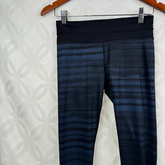 Lululemon Run Crop II Full-On Luxtreme (Mesh) Good Vibes Deep Navy Black Size 4 - Picture 5 of 11